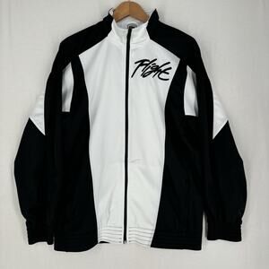 Vintage Nike Air Jordan Flight Track Suit Jacket Size Medium Black White Read
